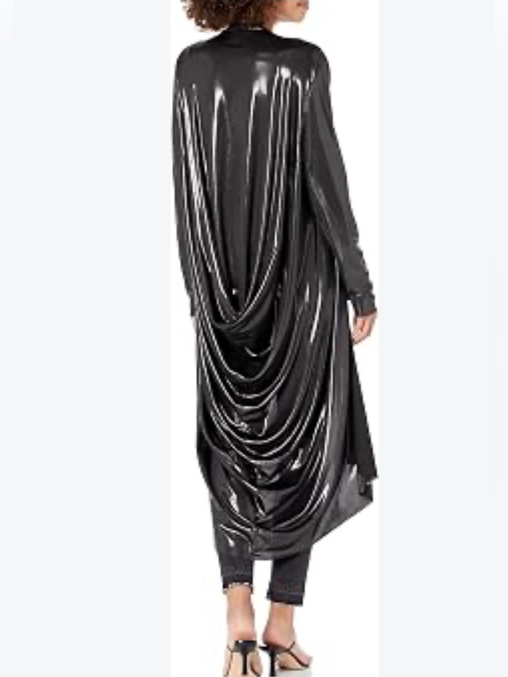 NORMA KAMALI DARK SILVER LONG DUSTER/ CARDIGAN SIZE XXS will fit XS